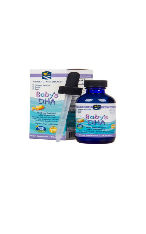 Nordic Naturals Baby's DHA 1050 mg Omega 3 with Vitamin D3 60ml (2  fl Oz.)